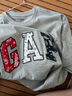 GAP男女裝夏季款純棉貼布繡logo短袖T恤寬松百搭上衣729364 淺灰色 L (175/96A) 亞洲尺碼 曬單實(shí)拍圖