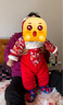優(yōu)奇新生嬰兒滿(mǎn)月連體衣加厚夾棉秋冬拜新年爬服喜慶過(guò)年寶寶冬裝哈衣 曬單實(shí)拍圖