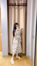 larren fitty輕奢品牌 碎花連衣裙女2024夏季新款韓版氣質(zhì)收腰顯瘦雪紡長(zhǎng)裙 米白色 L碼【建議103-112斤】 曬單實(shí)拍圖