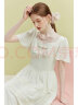 范思蓝恩23FS12519气质优雅芭蕾风蛋糕裙女夏新款气质显瘦连衣裙 米色 XL 晒单实拍图