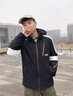 羽絨服男冬季拼色印花連帽保暖情侶上衣男士加絨加厚羽絨服外套 白色 4XL 曬單實(shí)拍圖
