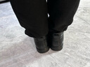 老人頭（laorentou）老人頭棉鞋男冬季男靴羊毛保暖男鞋中老年皮鞋男棉皮鞋高幫皮棉鞋 加絨系帶-黑色 40 曬單實(shí)拍圖