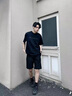 迪伽達(dá) 美式街頭字母短袖t恤男士夏季新款寬松休閑圓領(lǐng)情侶半袖上衣服 HQXS-T55黑色 XL 曬單實(shí)拍圖