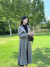 羅蒙（ROMON）風(fēng)衣外套女淑女氣質(zhì)中長(cháng)款2024春秋新款時(shí)尚英倫休閑復古工裝大衣 大象灰 S  建議110斤以?xún)?曬單實(shí)拍圖
