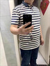 奧萊斯特保羅t恤男2025夏季新款品牌短袖T恤絲光棉條紋polo衫男翻領馬球?；晟?8617藍色 M 曬單實拍圖