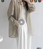 皮爾卡丹（pierre cardin）高級感天絲襯衫女夏季慵懶風(fēng)薄款防|曬衣韓版寬松透視外搭開衫襯 橄欖綠色 L 曬單實(shí)拍圖