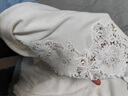 科蒙博卡2024秋季新款桑蠶絲針織圓領(lǐng)長(cháng)袖T恤女蕾絲鏤空設計上衣 云白色 2XL 曬單實(shí)拍圖