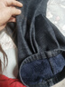 啄木鳥(niǎo)冬季加絨加厚牛仔褲男高檔彈力休閑褲中老年寬松直筒長(cháng)褲爸爸裝 加絨 1302黑灰【高棉牛仔】加厚 32 腰圍二尺五 曬單實(shí)拍圖
