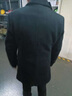 羅蒙（ROMON）羊毛呢子大衣男士新款韓版修身中長(cháng)款風(fēng)衣秋冬季加厚保暖新款上衣 黑色 常規 881 XL 曬單實(shí)拍圖