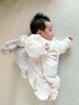 蒂樂(lè )新生嬰兒衣服夾棉連體衣純棉蝴蝶衣秋冬季裝新生寶寶哈衣爬服 小鹿【40g夾棉-室溫10-20℃】 59cm【1-3月】身高52-59cm 曬單實(shí)拍圖
