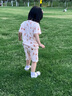 Milkbarn兒童套裝男女童夏季輕薄款童裝寶寶衣服小童T恤短褲2件套 甜夢貝殼 100 cm 曬單實(shí)拍圖