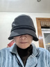 沐銘爾萊帽子女士秋冬圓臉大臉顯瘦漁夫帽日系氣質(zhì)休閑帽大頭圍復古包頭帽 【升級加絨黑色】 曬單實(shí)拍圖