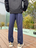名創(chuàng)優(yōu)品（MINISO）直筒褲子男春秋新款純色潮流垂感運(yùn)動(dòng)休閑褲衛(wèi)褲男士寬松百搭長褲 黑色(純色) L 175(體重120-140斤) 曬單實(shí)拍圖