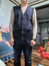 恒源祥100%羊毛背心馬甲男開(kāi)衫V領(lǐng)無(wú)袖毛衣坎肩HJ183 深灰 180/96A  曬單實(shí)拍圖