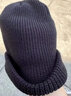 回力（Warrior）帽子男秋冬季男士保暖毛線(xiàn)帽潮牌冷帽男生針織帽女冬天棉帽堆堆帽 黑色 53cm-63cm 曬單實(shí)拍圖