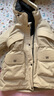 鴨鴨羽絨服女中長(cháng)款2024冬季新品時(shí)尚百搭連帽收腰顯瘦派克服外套Y 米色 M 曬單實(shí)拍圖