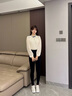戚朵（QiDuo）高腰小腳褲女魔術(shù)褲外穿小黑褲鉛筆褲外穿彈力冬季打底褲 松緊腰-長(cháng)褲(春秋款) S(建議80-95斤) 曬單實(shí)拍圖