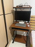 普派電腦桌臺式書桌書架一體家用打印機(jī)電腦桌學(xué)習(xí)桌寫字桌子帶鍵盤托 拉絲黑橡木色60cm 曬單實(shí)拍圖