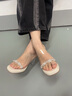 達芙妮透明涼鞋女2024夏新款百搭小碼外穿拖鞋水晶氣質(zhì)防水臺高跟鞋子女 銀色（跟高） 9cm 37 曬單實拍圖