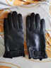 麥栗豹（MAILE LEOPARD）真皮手套男綿羊皮冬季保暖手套加絨加厚觸屏騎摩托車(chē)防風(fēng)防濺水套 黑色【加絨觸控款】 曬單實(shí)拍圖