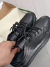 老人頭男鞋韓版潮流板鞋真皮小黑鞋百搭青年英倫小皮鞋男士休閑鞋子 黑色-皮鞋碼 40 曬單實(shí)拍圖