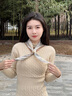 CHANEELR & KARITH官網絲巾女2025新款領巾裝飾圍巾桑蠶絲真絲披肩秋季小方巾送女友 熱帶叢林 曬單實拍圖
