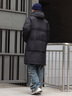BOYXCO中戲同款羽絨服男加長(cháng)款過(guò)膝防寒加厚冬季寬松連帽情侶學(xué)生外套潮黑色L 建議120-145斤 曬單實(shí)拍圖