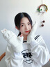 CHALL KITTY毛線(xiàn)手套女秋季加絨加厚可愛(ài)翻蓋露指手套2025新款送女生女友老婆 奶白-品牌禮盒裝高檔高級感 曬單實(shí)拍圖