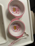 五和（WUHE）兒童飯碗雙耳寶寶輔食碗家用耐摔卡通可愛(ài)嬰兒小豬佩奇餐具食品級 粉小豬碗250ml+勺子[適0-3歲] 曬單實(shí)拍圖