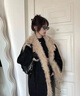 羅蒙（ROMON）復古拼接黑色牛仔外套女2025秋冬新款加絨加厚寬松中長款棉服夾克 黑色 L -108-120斤拍 曬單實拍圖