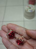 兮小貍 銀耳釘女款新娘紅色耳環(huán)韓版可愛(ài)甜美玫瑰花時(shí)尚氣質(zhì)山茶耳扣潮 正紅色五角星-有耳洞925銀針耳釘 1.8*2CM 曬單實(shí)拍圖