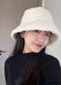CHALL KITTY女士毛線帽子冬季加厚加絨漁夫帽保暖帽針織帽2025新款送女友老婆 米色-高端品牌禮盒裝高檔高級感 曬單實拍圖