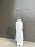 文枝防曬衣女長款全身電動車防曬服夏季過膝全身冰絲透氣寬松薄款防曬 淺煙灰 UPF50+ /大帽檐+鏡片 均碼 /80-150斤適用/涼感不悶熱 曬單實拍圖