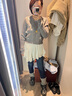 UR2025春季新款女裝立體珠片絞花肌理感針織開衫UYU950025 淺灰花灰 L 曬單實(shí)拍圖