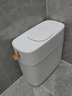 優(yōu)勤家用廁所夾縫垃圾桶帶蓋按壓衛(wèi)生間專用紙簍可自動(dòng)打包雙層長方形 按壓式 純白 12L 自動(dòng)打包（標(biāo)準(zhǔn)蓋 曬單實(shí)拍圖