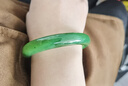 豆蔻時光精品和田玉手鐲天然碧玉鐲子菠菜綠陽綠送媽媽老婆禮物圈57-58mm 曬單實拍圖