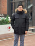 君羽羽絨服男中長款800蓬白鵝絨城市輕戶外工裝風加厚鵝絨服52035 黑色 L （推薦141-160斤） 曬單實拍圖