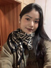 SOMUBAY 磁吸三角護頸小圍巾女春秋季2025新款高端絲巾方巾圍脖生日禮物 磁扣棉麻-迷宮黑米 曬單實拍圖