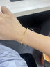 老廟黃金手鏈足金蹦迪珠碎碎冰女手飾可調節送女友送老婆生日禮物 可寫(xiě)賀卡#勿拍 曬單實(shí)拍圖
