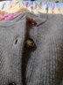 牧什山羊絨開(kāi)衫女士100%純羊絨外套女純色圓領(lǐng)竹節扣針織外搭RZ23014 灰色 M 曬單實(shí)拍圖