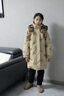 迪士尼女童羽絨棉服2025冬裝新款兒童加厚棉襖中大童冬季中長(cháng)款外套 卡其色 160 曬單實(shí)拍圖