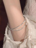 迪后（Dirholl）品牌手鏈女玫瑰金雙環(huán)手鐲高級感奢侈手飾品情人節(jié)生日禮物送女友 雙環(huán)四葉草手鐲亮面款約30g/圈口60mm 【精美禮盒/代寫賀卡/免費刻字】 曬單實拍圖
