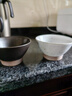 九土日式手工粗陶白米飯碗餐具家用復古湯面高腳碗簡(jiǎn)約加厚土碗可微波 4.5英寸碗【窯黑色】 曬單實(shí)拍圖