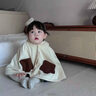 G.DUCK HELLO女童春秋季防風(fēng)披風(fēng)斗篷可愛(ài)公主外套兒童衣服女寶寶披肩秋季 杏色 73 cm 曬單實(shí)拍圖