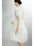 飛鳥(niǎo)和新酒圓領(lǐng)碎花國風(fēng)連衣裙女短袖夏季寬松新中式女裙 滿(mǎn)幅圖案米白HPA03 S 曬單實(shí)拍圖