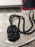 馨佑磨砂天然黑曜石三合吊墜猴鼠龍十二生肖黑曜石三六合吊墜男女 蛇雞?？?配黑曜石全珠鏈 曬單實(shí)拍圖