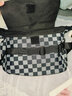 木丁丁 酷颯INS質(zhì)感灰黑棋盤(pán)格百搭日系斜挎包男女單肩帆布袋書(shū)包 日系棋盤(pán)格斜挎包【深灰黑】 曬單實(shí)拍圖