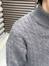 名創(chuàng  )優(yōu)品（MINISO）毛衣男款春秋半拉鏈立領(lǐng)外穿針織上衣外套男士高級感純色針織衫潮 【半拉鏈絞花套頭衫】深灰色(純色) XL 180 (體重140-160斤) 曬單實(shí)拍圖