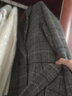 S.DEER圣迪奧女裝西裝領(lǐng)格紋毛呢長(cháng)款大衣S22482513 德國灰/87 S 160 曬單實(shí)拍圖