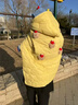 湯米鼠寶寶秋冬外出防風(fēng)斗篷嬰兒推車(chē)蓋毯擋風(fēng)被披背帶腰凳靠枕加厚保暖 黃色 均碼（80*85cm） 曬單實(shí)拍圖